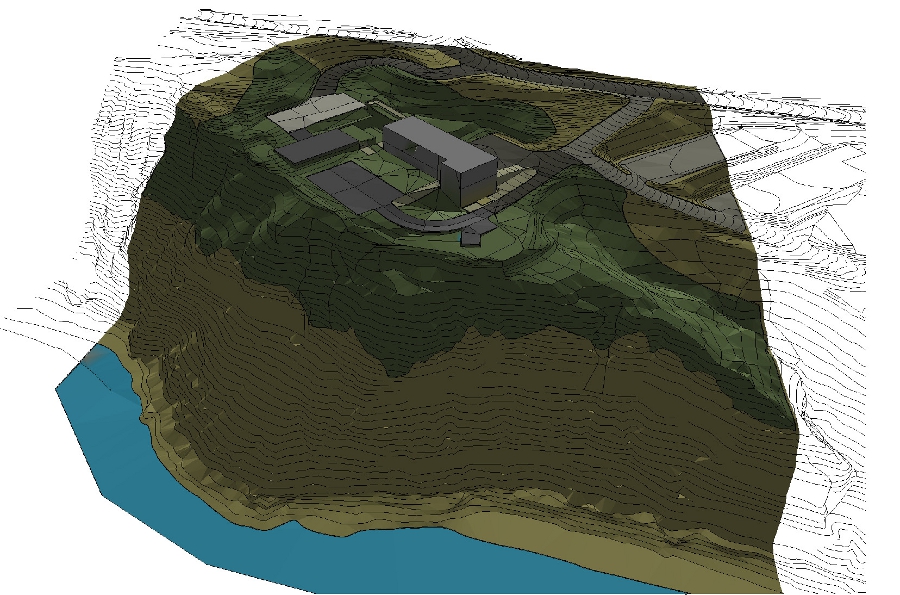 Our 3D earthwork model flat shaded for graphic purposes